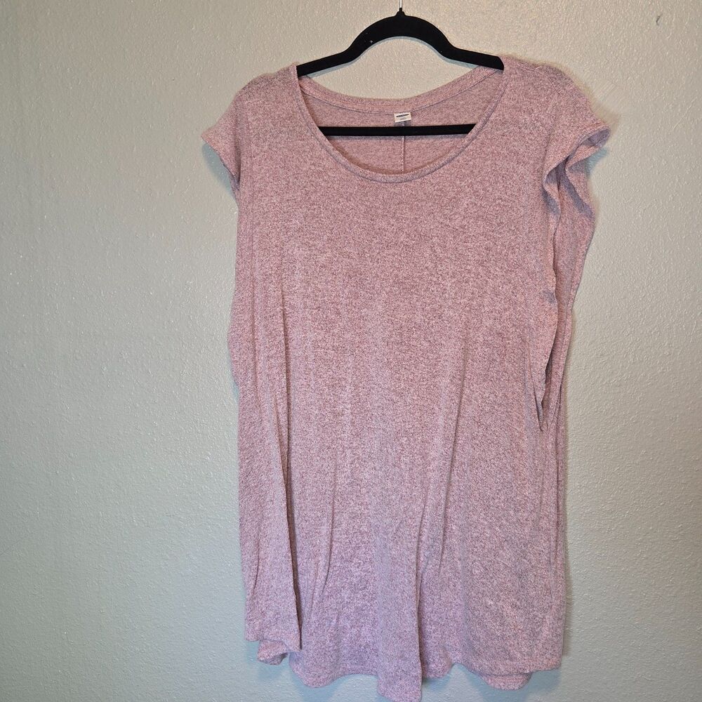 Old Navy Luxe Dusty Rose Heather Knit Swing Tunic Top XL